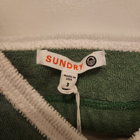 Sundry Green and White Loop Terry Bra Top NWT 3 - Picture 2 of 6